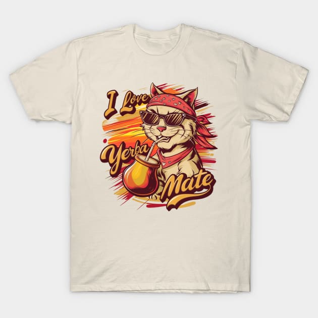 I love yerba mate, cat T-Shirt by Dylante